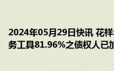 2024年05月29日快讯 花样年控股：持有相当于公司现有债务工具81.96%之债权人已加入重组支持协议