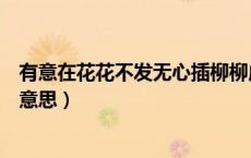 有意在花花不发无心插柳柳成荫的意思（无心插柳柳成荫的意思）