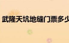 武隆天坑地缝门票多少（武隆天坑地缝门票）