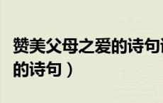 赞美父母之爱的诗句诗歌名言（赞美父母之爱的诗句）