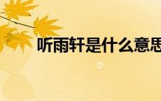 听雨轩是什么意思（轩是什么意思）