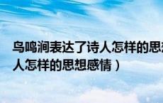 鸟鸣涧表达了诗人怎样的思想感情和意思（鸟鸣涧表达了诗人怎样的思想感情）