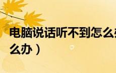 电脑说话听不到怎么办（电脑说话没有声音怎么办）