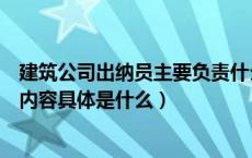 建筑公司出纳员主要负责什么工作（建筑公司的出纳的工作内容具体是什么）