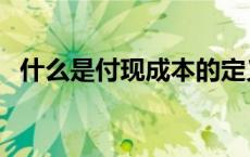 什么是付现成本的定义（什么是付现成本）
