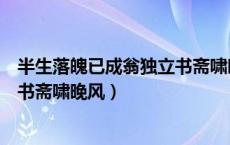 半生落魄已成翁独立书斋啸晚风翻译（半生落魄已成翁独立书斋啸晚风）