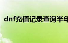 dnf充值记录查询半年（dnf充值记录查询）