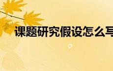 课题研究假设怎么写（研究假设怎么写）