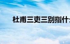 杜甫三吏三别指什么（杜甫三吏三别）