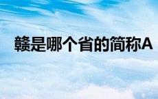赣是哪个省的简称A（赣是哪个省的简称）