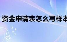 资金申请表怎么写样本（资金申请表怎么写）