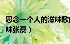 思念一个人的滋味歌曲歌词（思念一个人的滋味张磊）