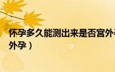 怀孕多久能测出来是否宫外孕（怀孕多久能测出来是不是宫外孕）