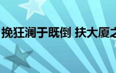 挽狂澜于既倒 扶大厦之将倾（挽狂澜于既倒）
