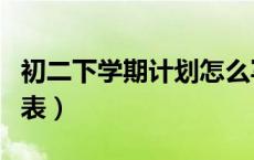 初二下学期计划怎么写（初二下学期学习计划表）