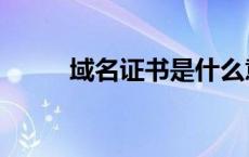 域名证书是什么意思（域名证书）