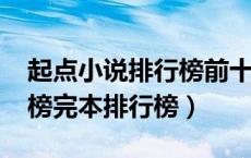 起点小说排行榜前十名2021（起点小说排行榜完本排行榜）