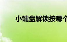 小键盘解锁按哪个键（小键盘解锁）
