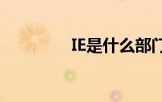 IE是什么部门（ie是什么）