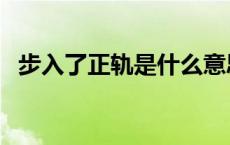 步入了正轨是什么意思（步入正轨的意思）