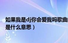 如果我是dj你会爱我吗歌曲的歌名（如果我是dj你会爱我吗是什么意思）