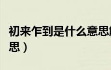 初来乍到是什么意思解释（初来乍到是什么意思）