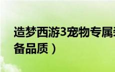 造梦西游3宠物专属装备（造梦西游3宠物装备品质）