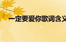 一定要爱你歌词含义（一定要爱你歌词）
