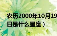 农历2000年10月19日是什么星座（10月19日是什么星座）