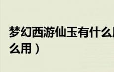 梦幻西游仙玉有什么用啊（梦幻西游仙玉有什么用）