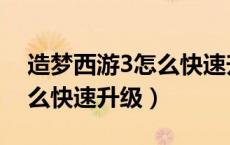造梦西游3怎么快速升级等级（造梦西游3怎么快速升级）