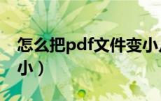 怎么把pdf文件变小几兆（怎么把pdf文件变小）