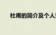 杜甫的简介及个人资料（杜甫的简介）