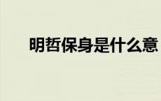明哲保身是什么意（明哲保身的意思）