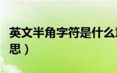 英文半角字符是什么意思（半角字符是什么意思）