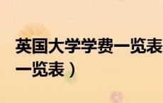 英国大学学费一览表 2024年（英国大学学费一览表）