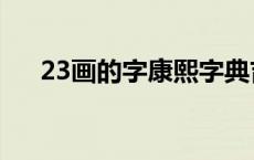 23画的字康熙字典吉祥字（23画的字）