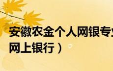 安徽农金个人网银专业版下载（安徽农金个人网上银行）