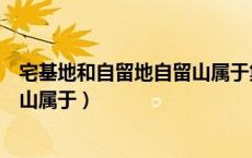 宅基地和自留地自留山属于集体所有（宅基地和自留地自留山属于）
