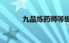 九品炼药师等级（九品炼药师）