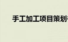 手工加工项目策划书（手工加工项目）