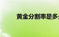 黄金分割率是多少（黄金分割率）