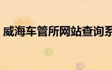 威海车管所网站查询系统（威海车管所官网）