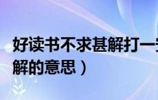 好读书不求甚解打一安全用语（好读书不求甚解的意思）