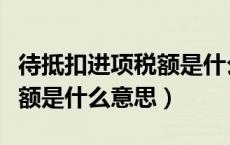 待抵扣进项税额是什么意思啊（待抵扣进项税额是什么意思）