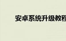 安卓系统升级教程（安卓系统升级）