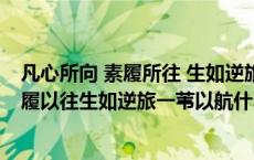 凡心所向 素履所往 生如逆旅 一苇以航的寓意（凡心所向素履以往生如逆旅一苇以航什么意思）