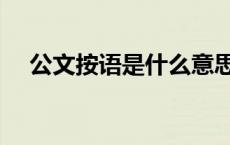 公文按语是什么意思（按语是什么意思）