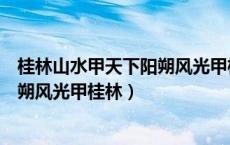桂林山水甲天下阳朔风光甲桂林的含义（桂林山水甲天下阳朔风光甲桂林）