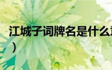 江城子词牌名是什么意思（词牌名是什么意思）